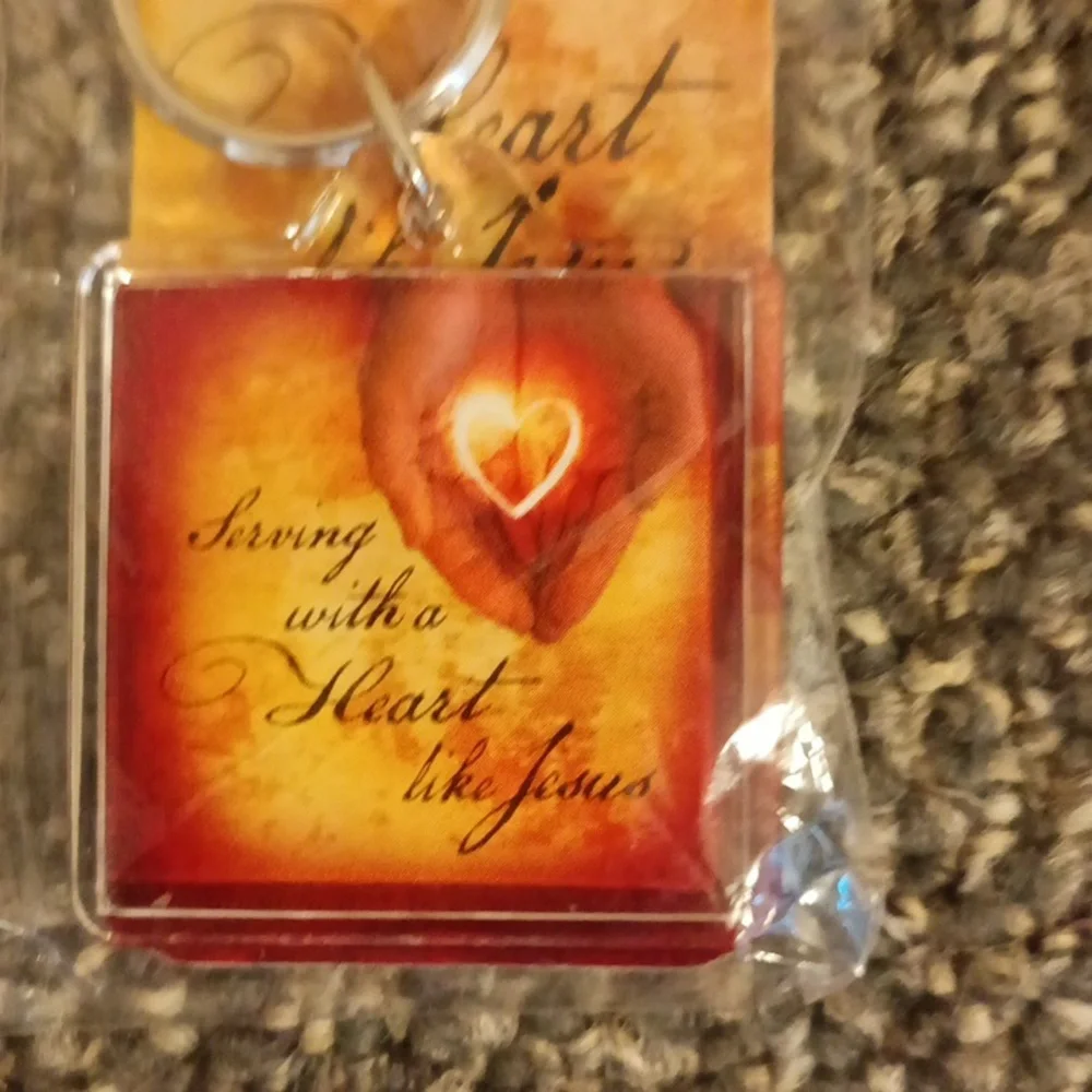 Religious keychain Serving with a heart like Jesus